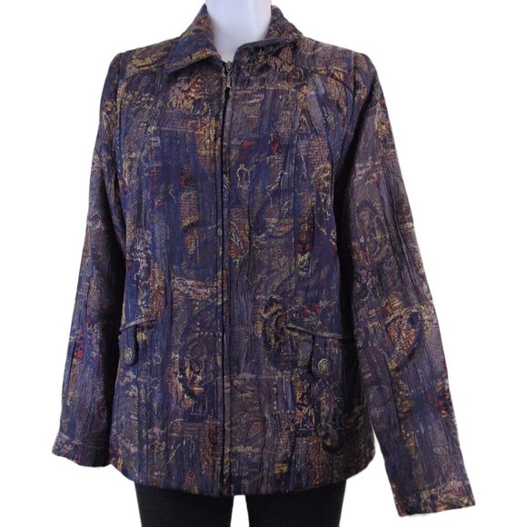 TanJay | Vintage | Gold Glitter Textured Jacket | Size 8 - Picture 1 of 6